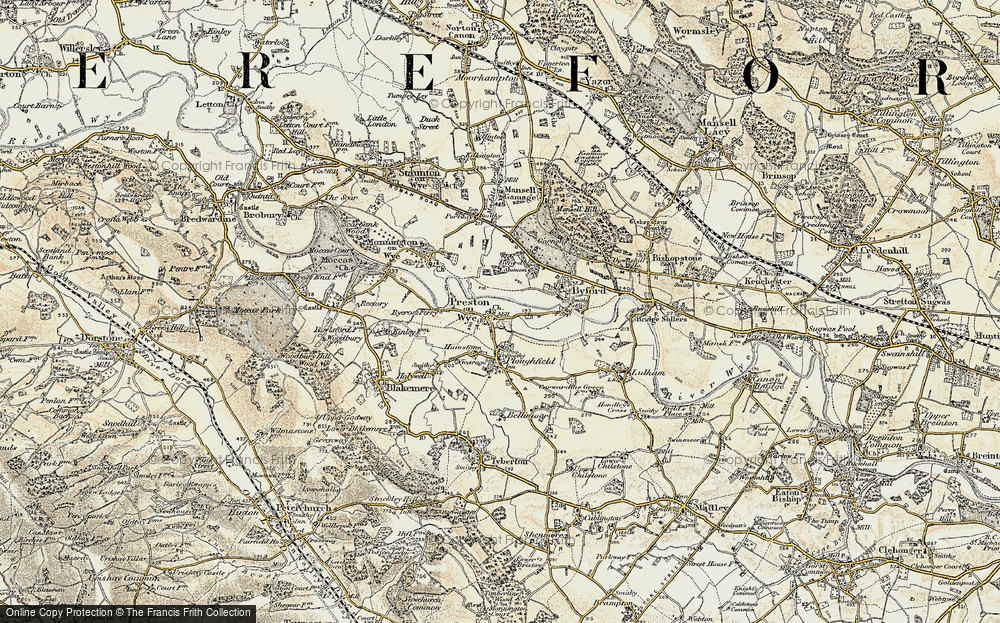 Old Map of Preston on Wye, 1900-1901 in 1900-1901