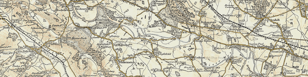 Old map of Preston on Wye in 1900-1901