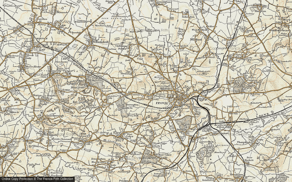 Old Map of Preston Plucknett, 1899 in 1899