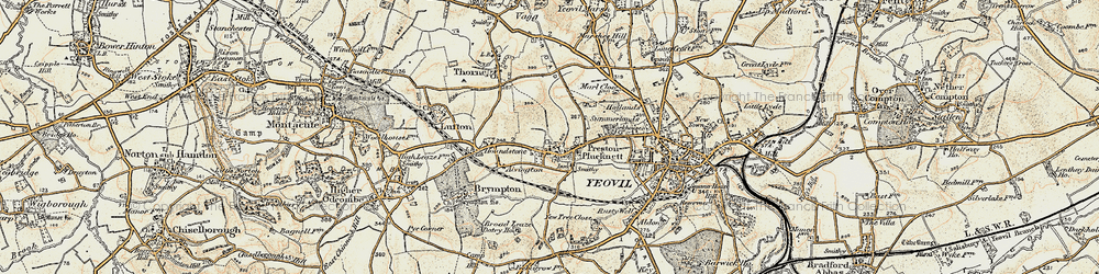 Old map of Preston Plucknett in 1899