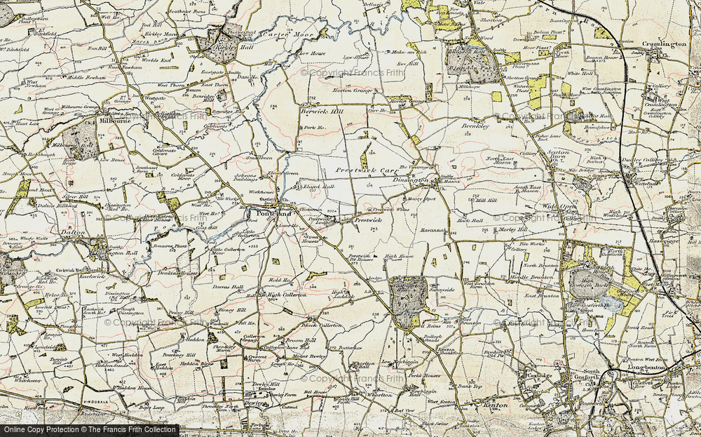 Old Map of Historic Map covering Newcastle International Airport in 1901-1903