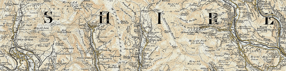 Old map of Braich yr Hydd in 1899-1900