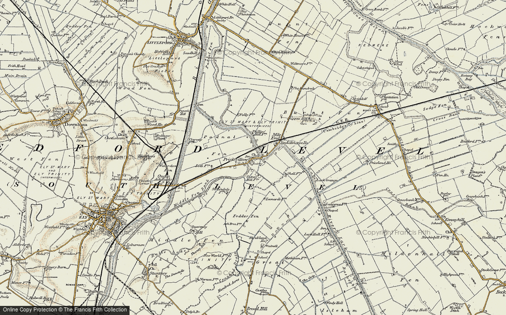 Old Map of Prickwillow, 1901 in 1901