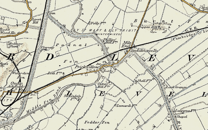 Old map of Prickwillow in 1901