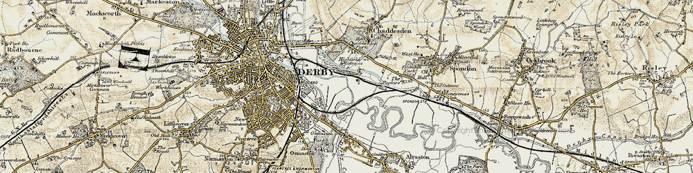 Old map of Pride Park in 1902-1903
