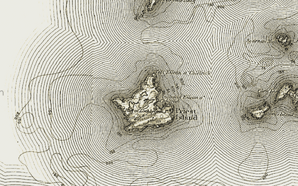 Old map of Bottle Island in 1908-1910