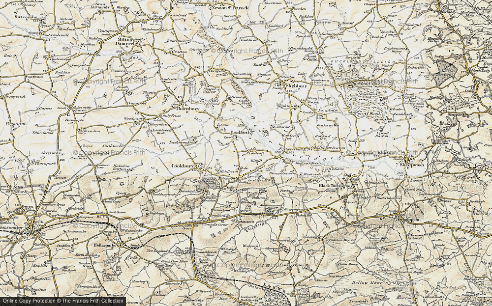 Old Map of Priestacott, 1900 in 1900