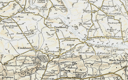 Old map of Priestacott in 1900