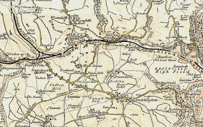 Old map of Bull Tor in 1902-1903