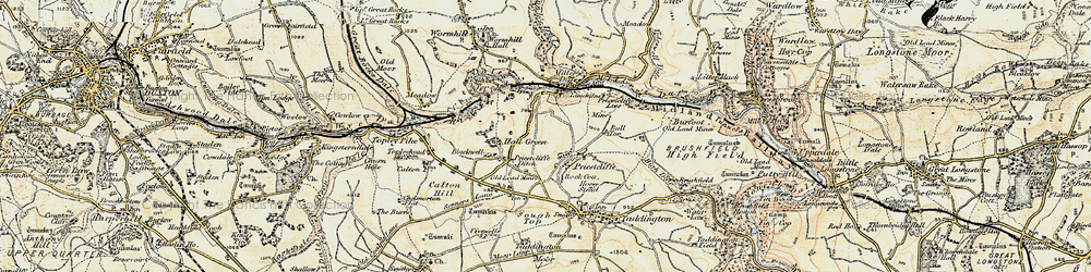 Old map of Bull Tor in 1902-1903