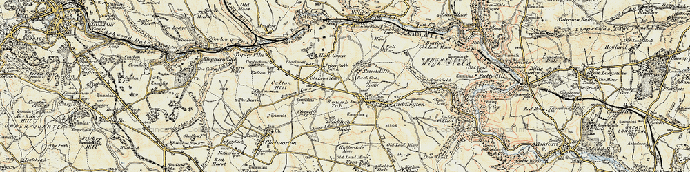 Old map of Bosley Fields in 1902-1903