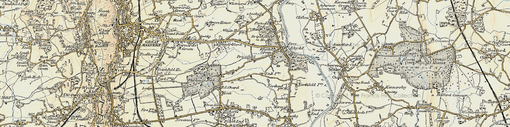Old map of Priestfield in 1899-1901