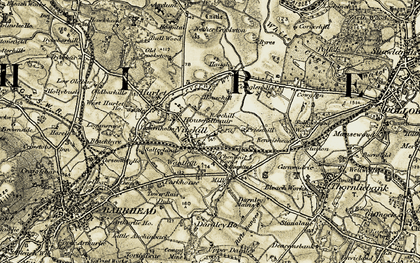 Old map of Priesthill in 1904-1905