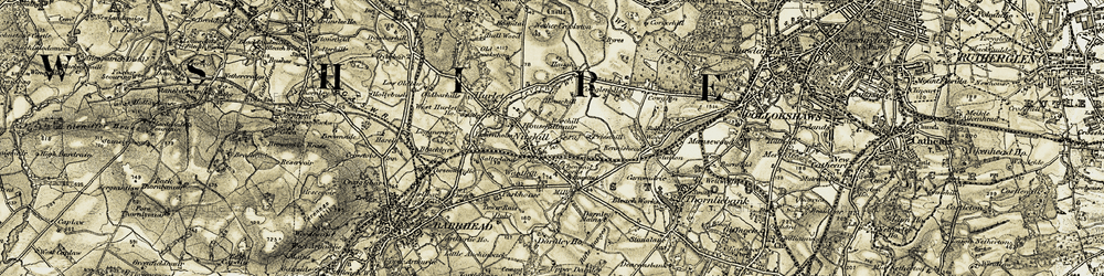 Old map of Priesthill in 1904-1905