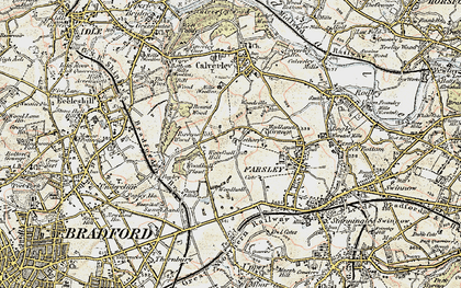 Old map of Priesthorpe in 1903-1904