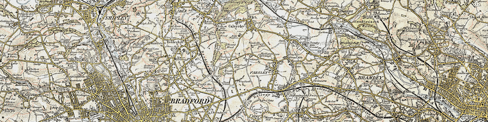 Old map of Priesthorpe in 1903-1904