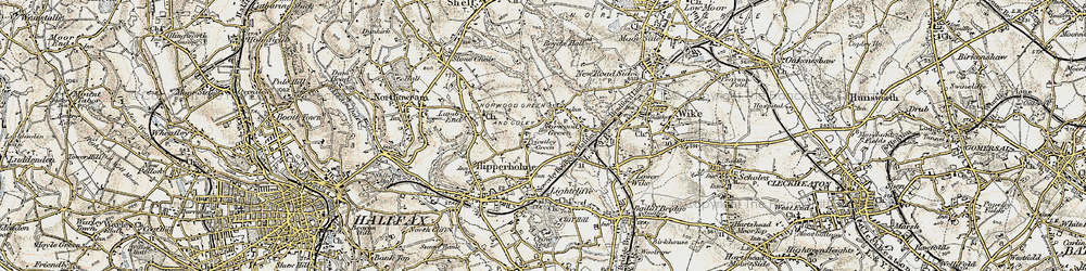Old map of Priestley Green in 1903