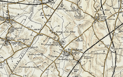 Old map of Primethorpe in 1901-1902