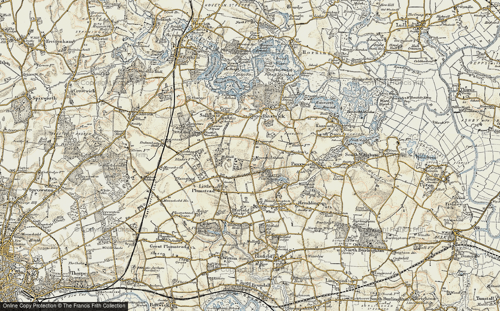 Old Map of Primrose Corner, 1901-1902 in 1901-1902