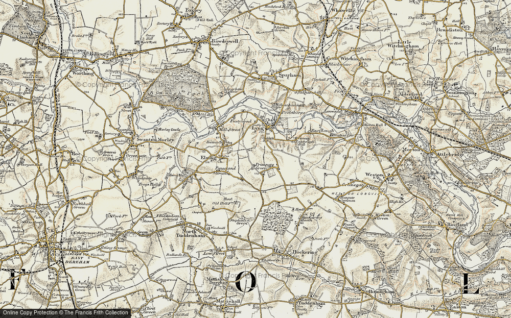Old Map of Primrose Green, 1901-1902 in 1901-1902
