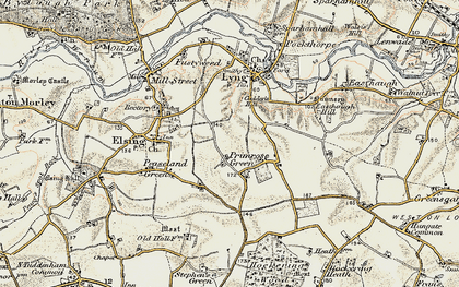 Old map of Primrose Green in 1901-1902