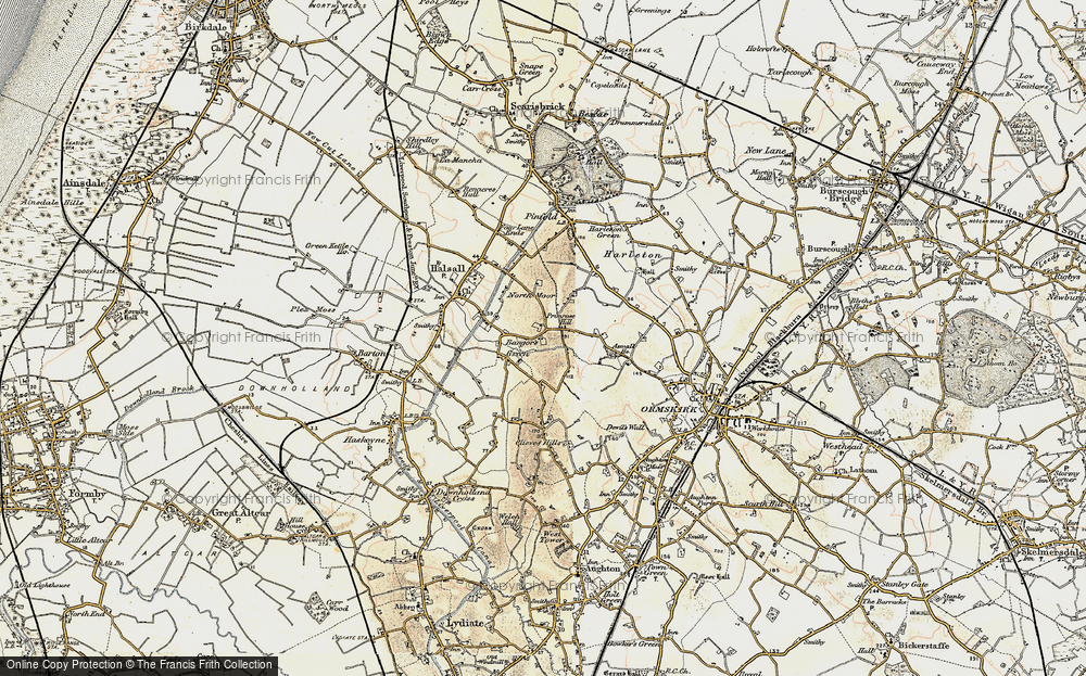 Old Map of Historic Map covering Clieves Hills in 1902-1903