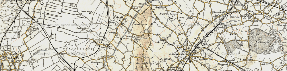 Old map of Clieves Hills in 1902-1903
