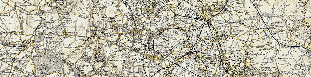 Old map of Princes End in 1902