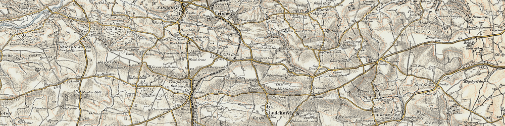 Old map of Blaengwaithnoah in 1901