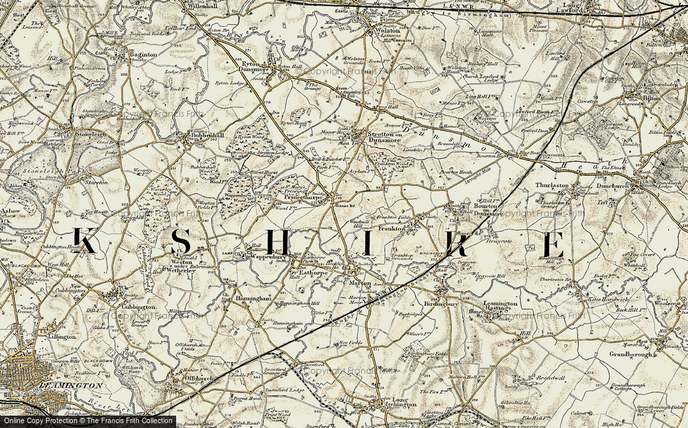 Old Map of Princethorpe, 1901-1902 in 1901-1902