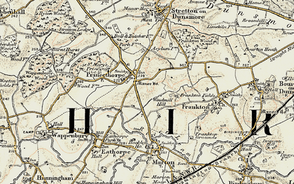 Old map of Princethorpe in 1901-1902