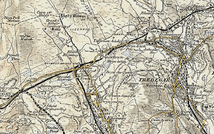 Old map of Bryn-oer Patch in 1899-1900