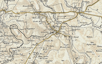 Old map of Princetown in 1899-1900