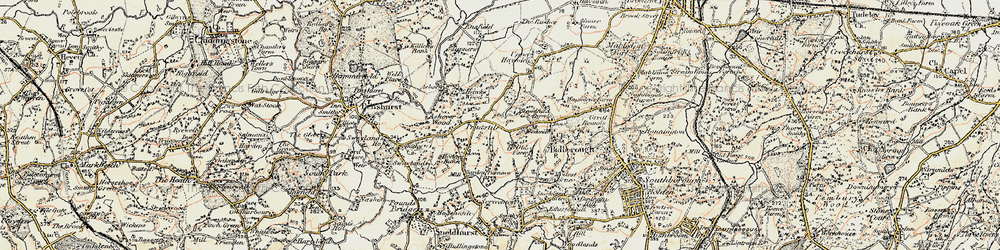 Old map of Printstile in 1897-1898