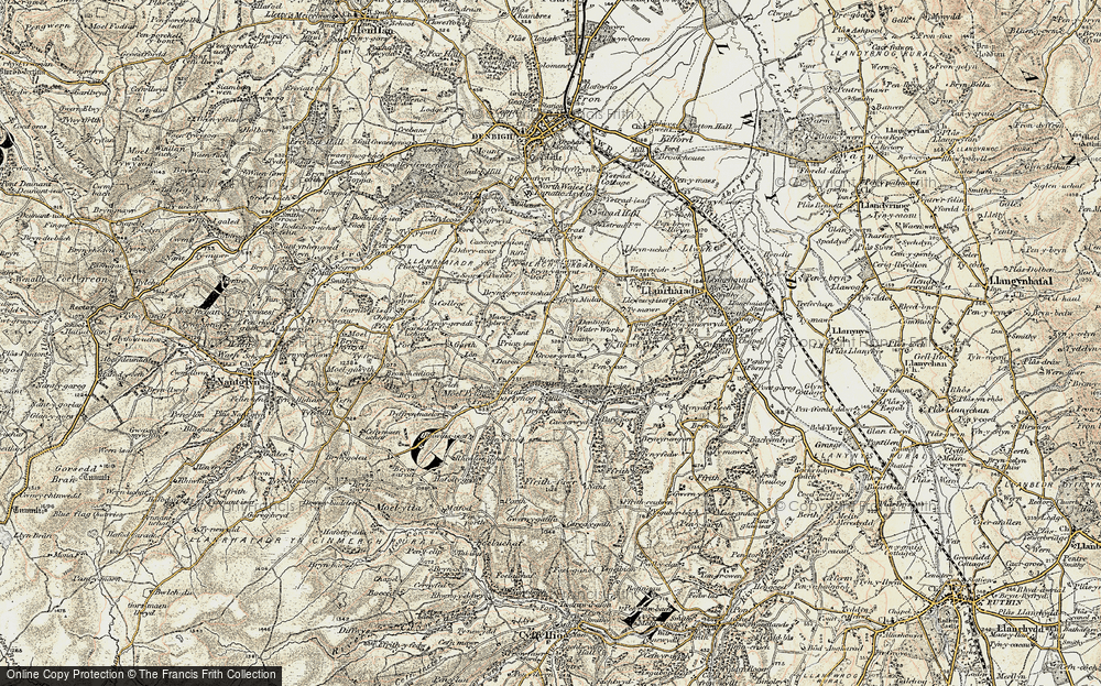 Old Map of Historic Map covering Bryn Mulan in 1902-1903