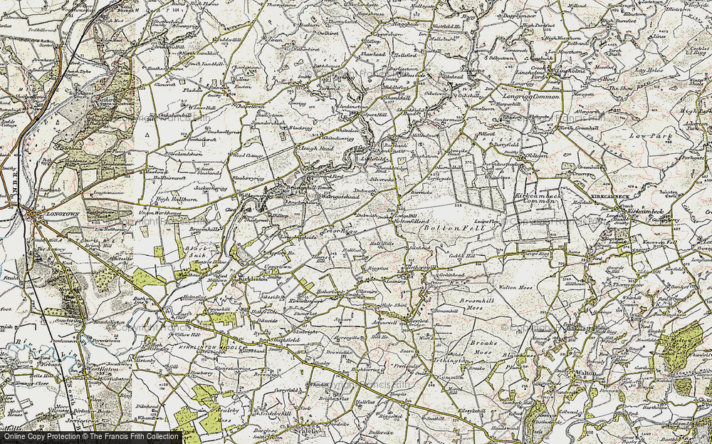 Old Map of Historic Map covering Whitecloserigg in 1901-1904