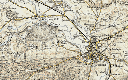 Old map of Priors Halton in 1901-1902