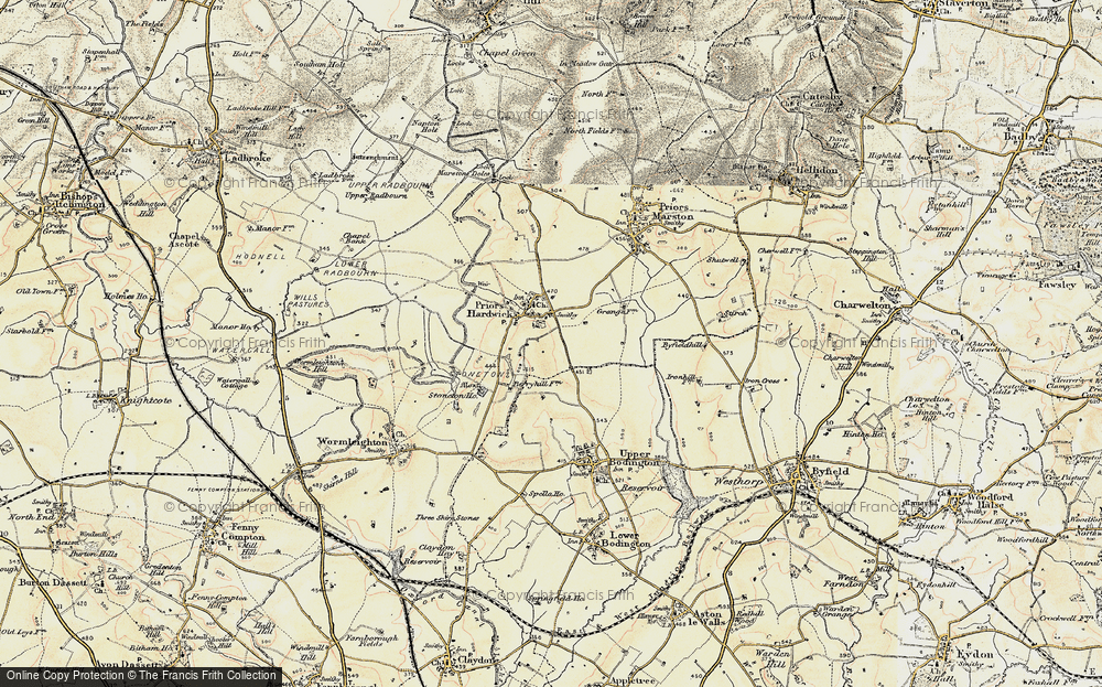 Old Map of Priors Hardwick, 1898-1902 in 1898-1902