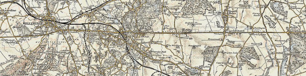 Old map of Priorslee in 1902