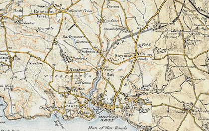 Old map of Priory in 1901-1912