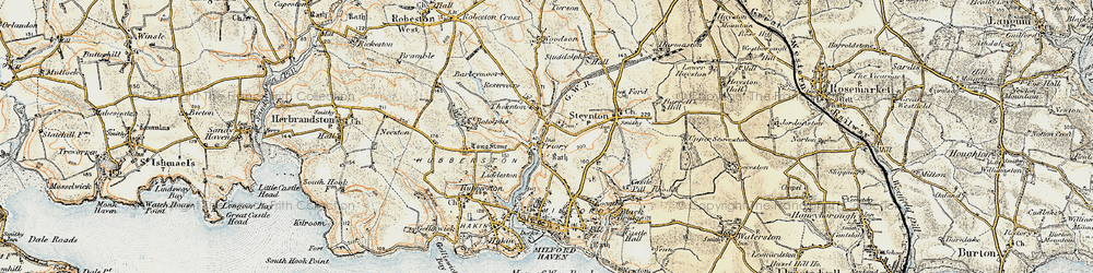 Old map of Priory in 1901-1912