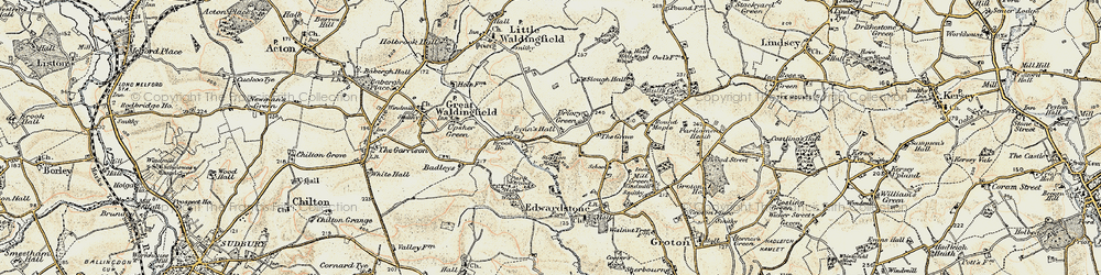 Old map of Priory Green in 1898-1901