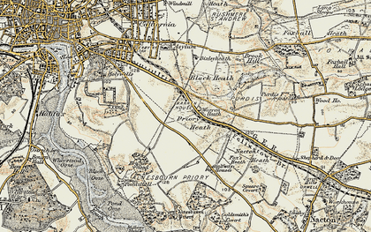 Old map of Priory Heath in 1898-1901