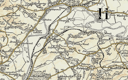 Old map of Priory Wood in 1900-1902