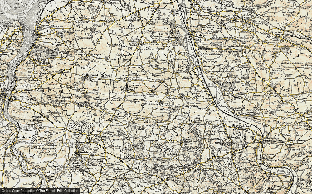 Old Map of Pristacott, 1900 in 1900
