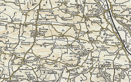 Old map of Pristacott in 1900