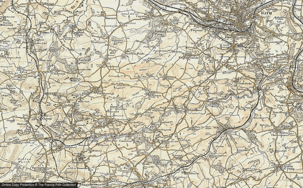 Old Map of Priston, 1899 in 1899
