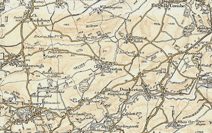 Old map of Priston in 1899
