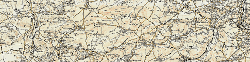 Old map of Priston in 1899