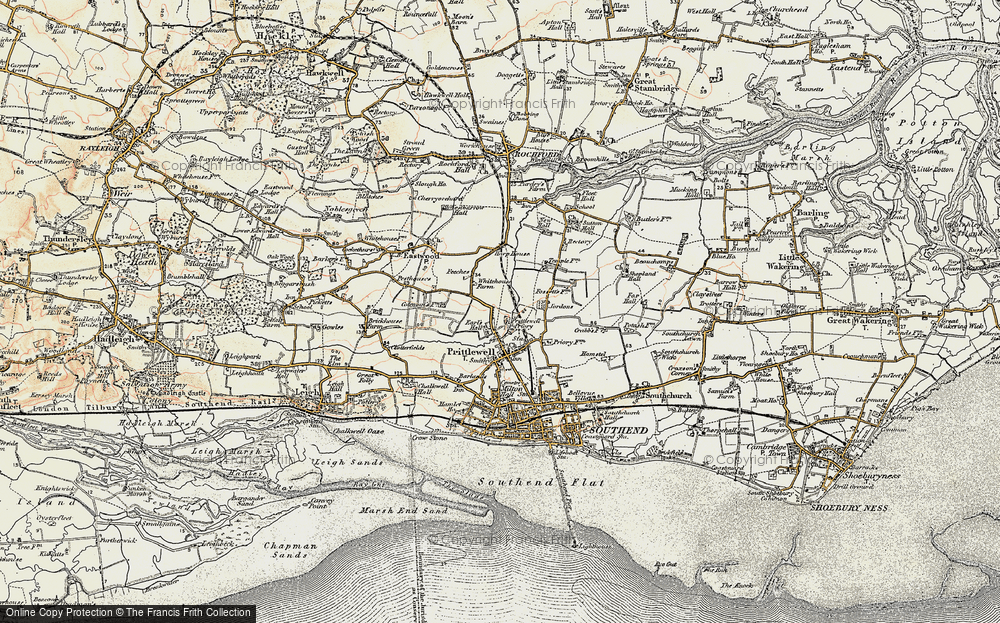 Old Map of Prittlewell, 1898 in 1898
